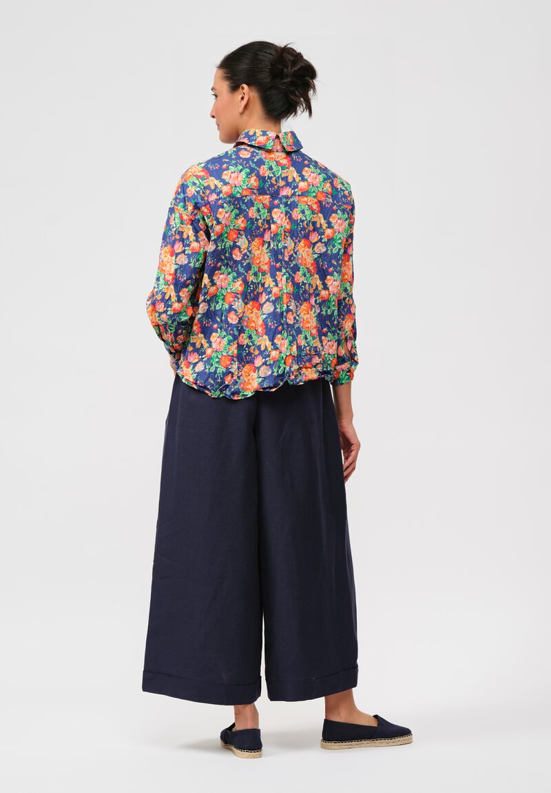 Daniela Gregis Linen Pajama Pocket Pants in Tyrrhenian Blue	