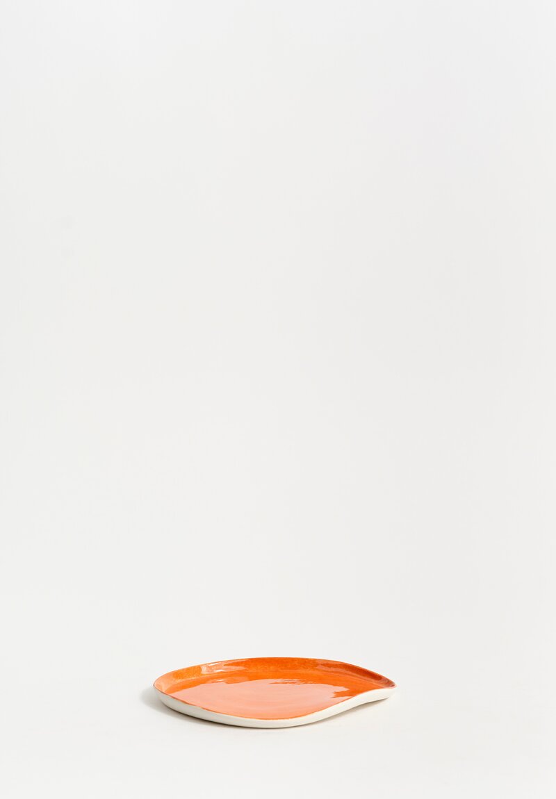 Stamperia Bertozzi Handmade Porcelain Small Pebble Plate Arancio