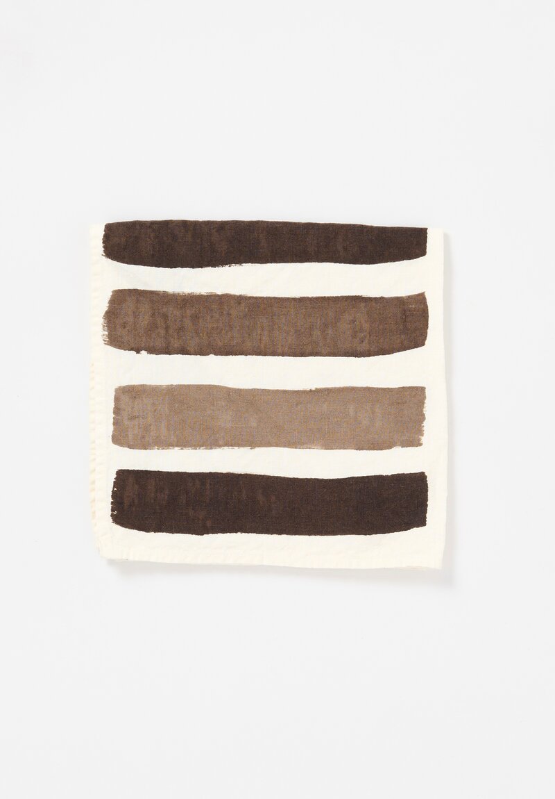 Bertozzi Handmade Linen Striped Napkin in Gamma Bruno	