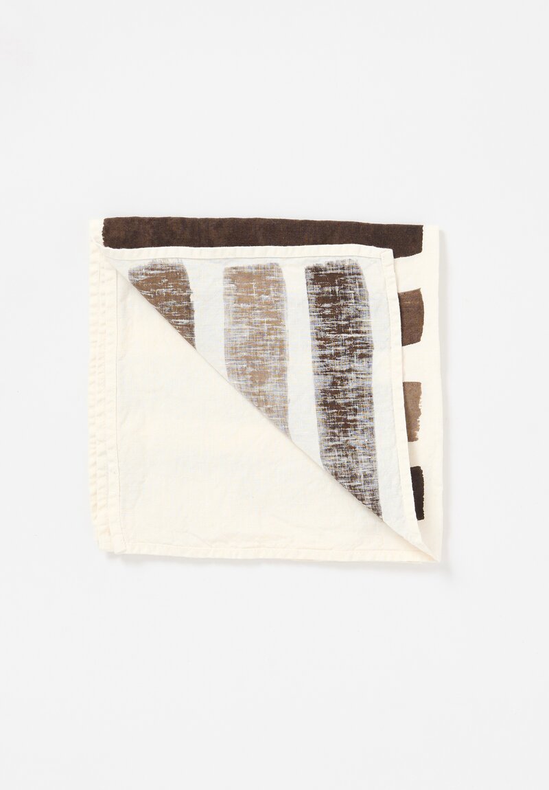 Bertozzi Handmade Linen Striped Napkin in Gamma Bruno	