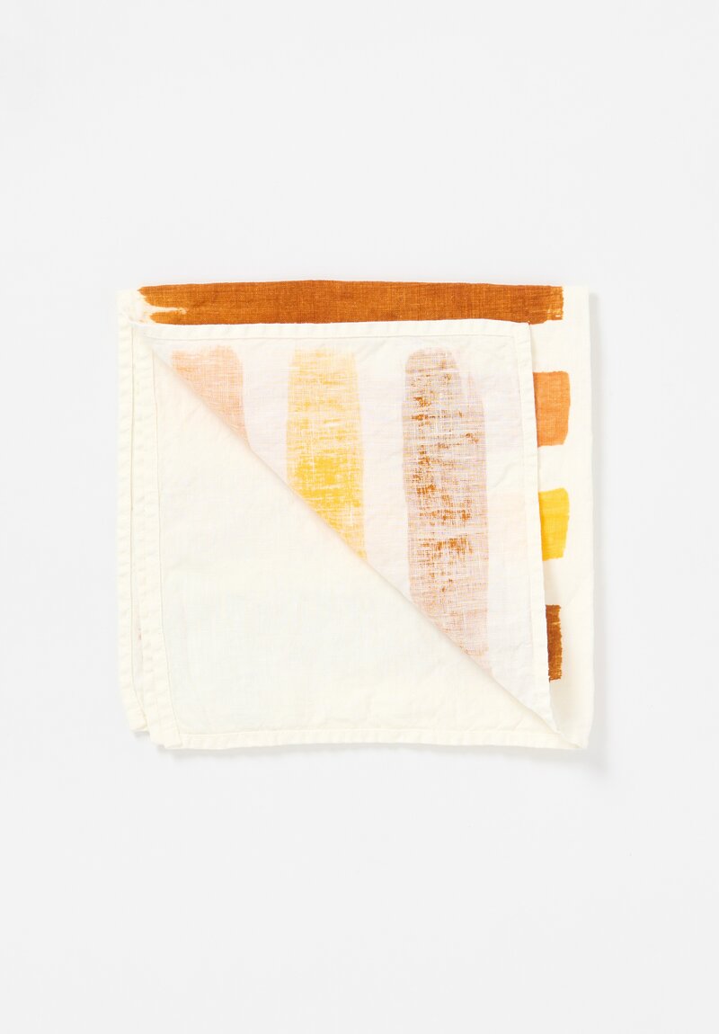 Bertozzi Handmade Linen Striped Napkin in Gamma Ruggine