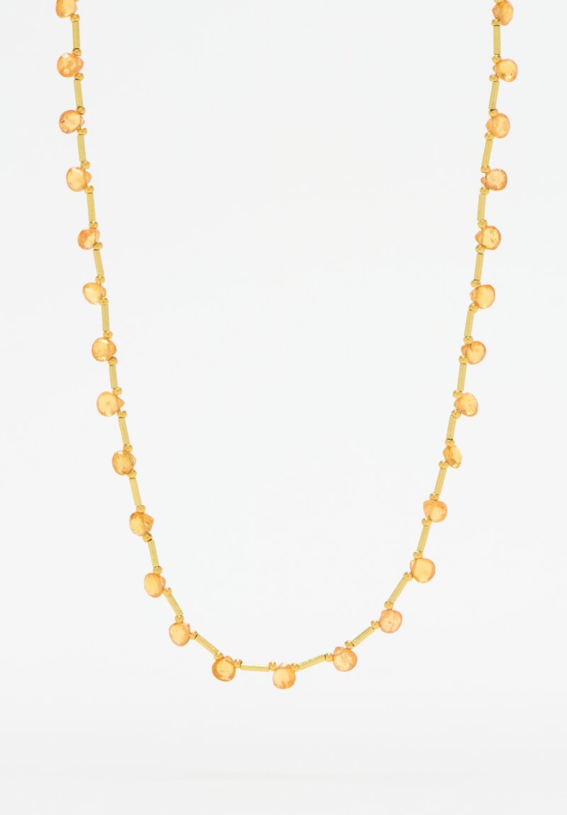 Greig Porter 18k, Mandarin Garnet Teardrop Necklace	