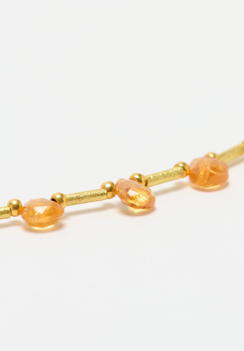 Greig Porter 18k, Mandarin Garnet Teardrop Necklace	