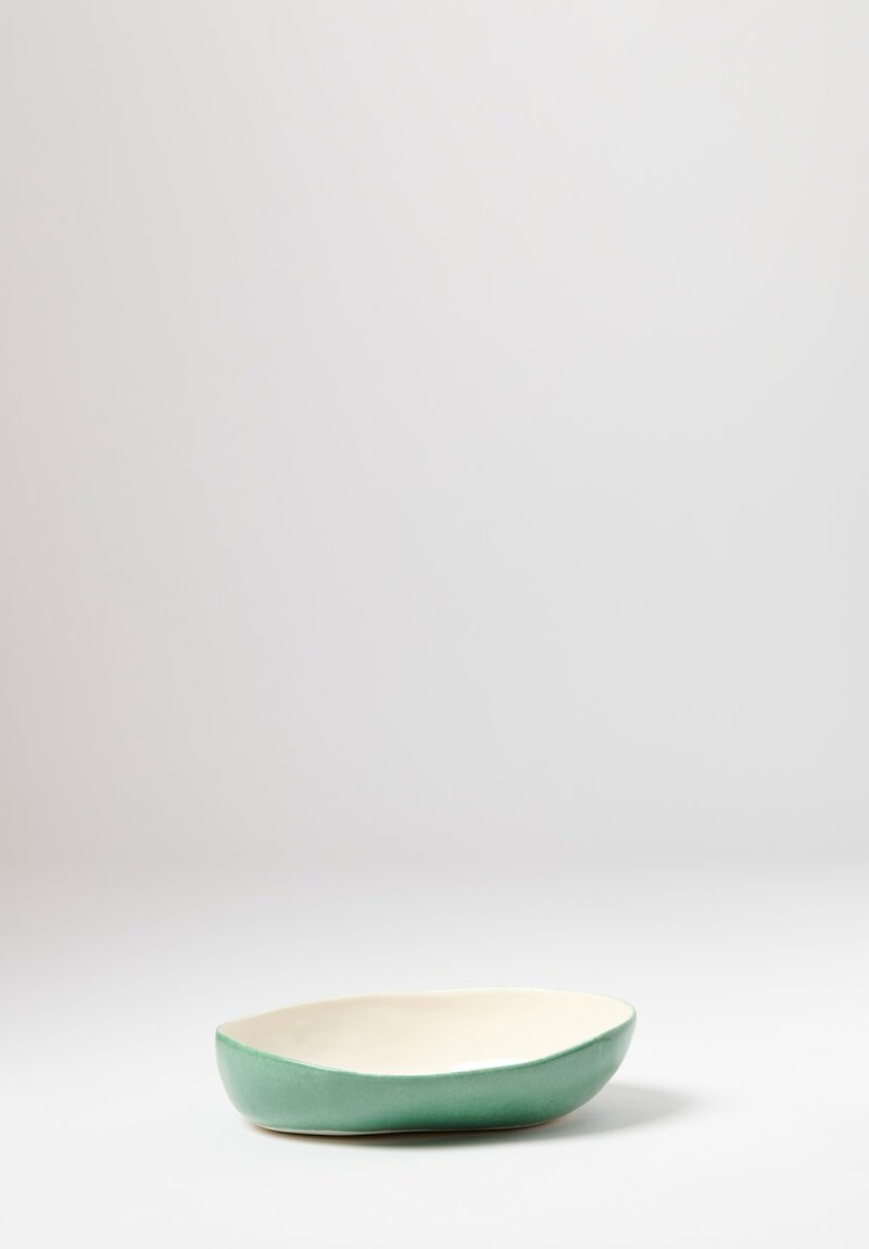 Bertozzi Handmade Porcelain Pebble Bowl in Verde Chiaro	