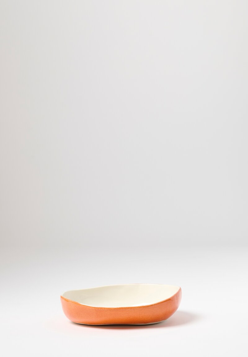 Bertozzi Handmade Porcelain Pebble Bowl in Arancio	