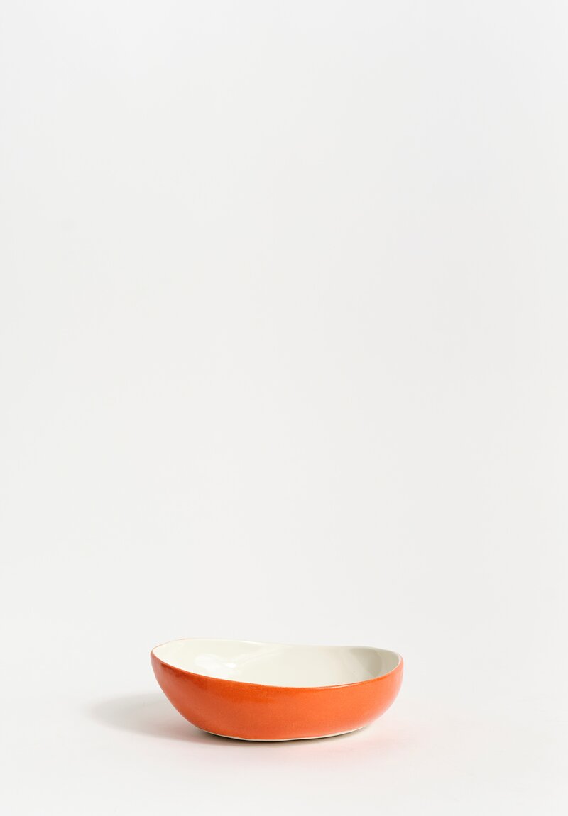 Bertozzi Handmade Porcelain Pebble Bowl in Arancio	