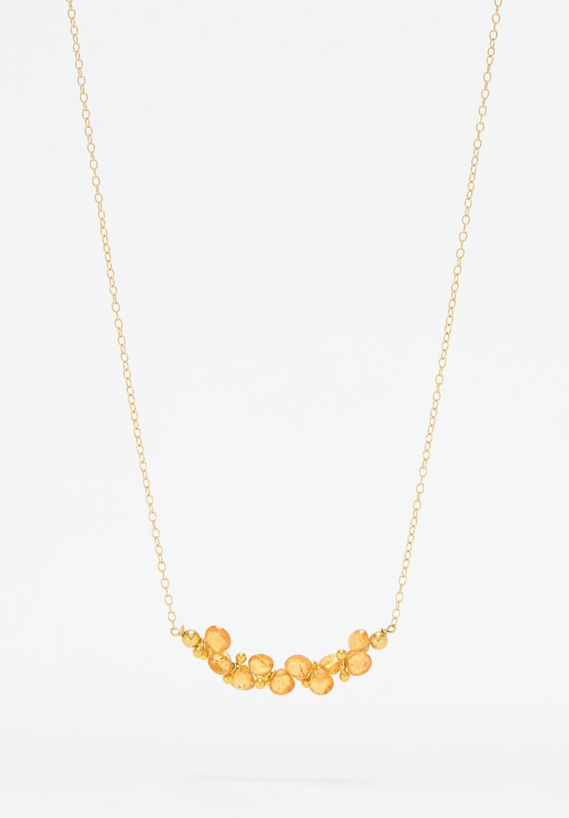 Greig Porter 18k, Mandarin Garnet Cluster Necklace	