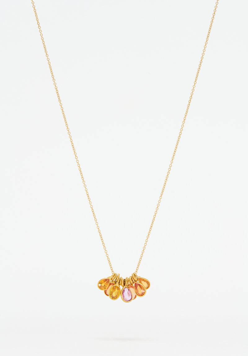 Greig Porter 18k, Tourmaline 7 Drop Cluster Necklace	