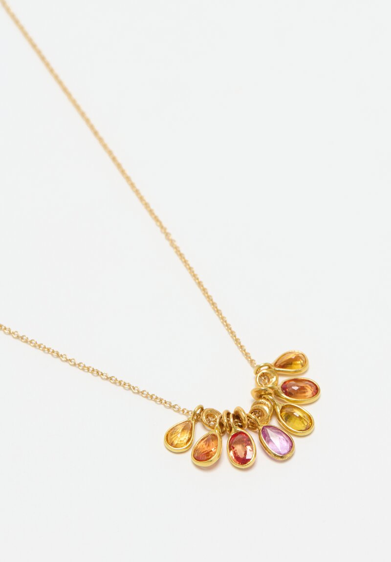 Greig Porter 18k, Tourmaline 7 Drop Cluster Necklace	