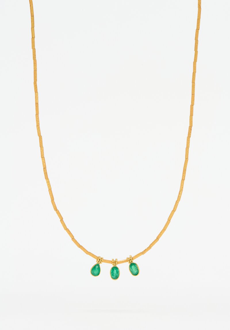 Greig Porter 18k, Emerald Necklace and Earring Set	