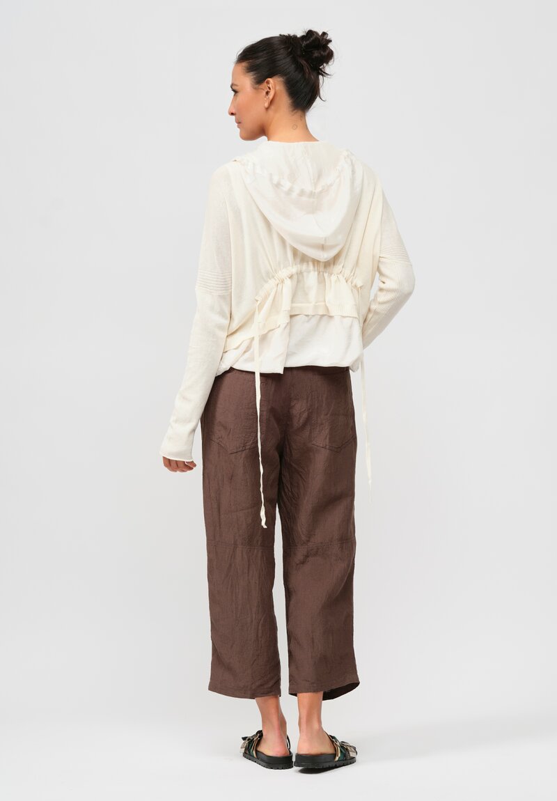 Masnada Cotton & Silk Knit Cardigan in Chalk White	