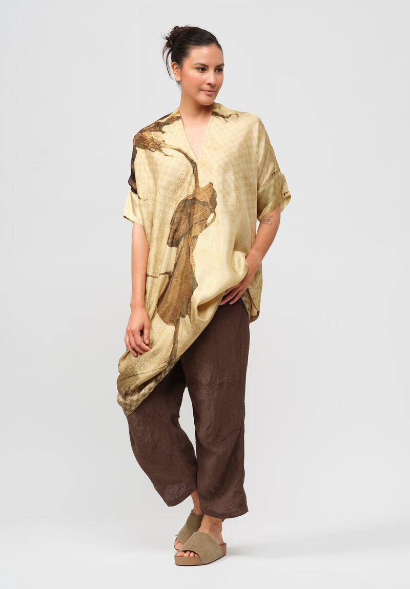 Masnada Pleated Sleeve Tunic in Sepia Rose	