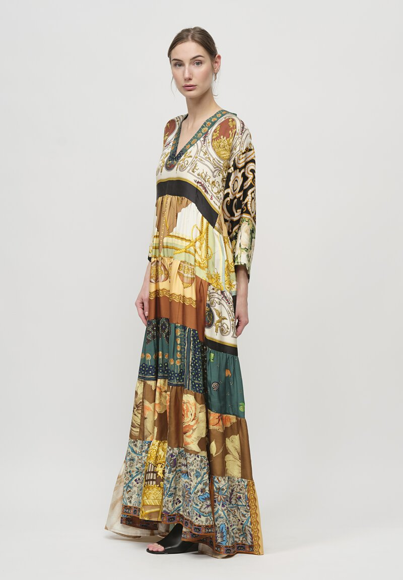 Rianna + Nina One Of A Kind Silk Long Volant Dress	