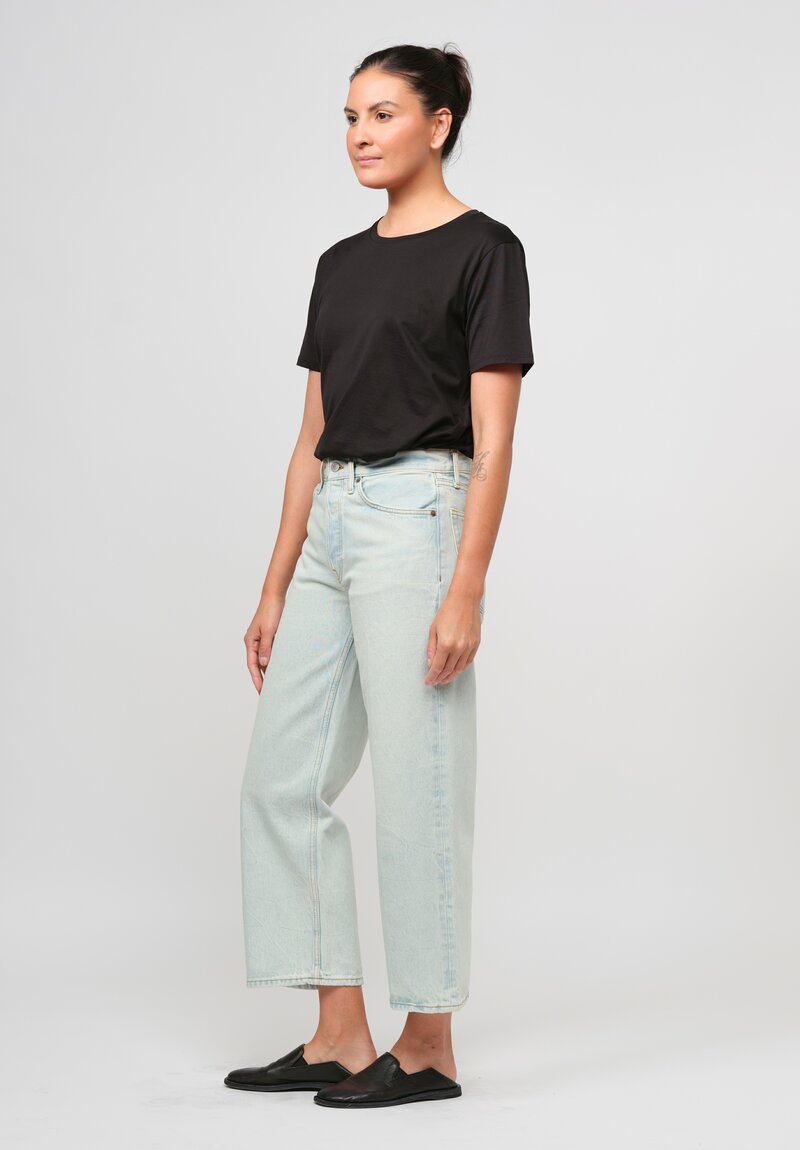 Re/Done Loose Crop Wide Pant in Ranch Water Blue	