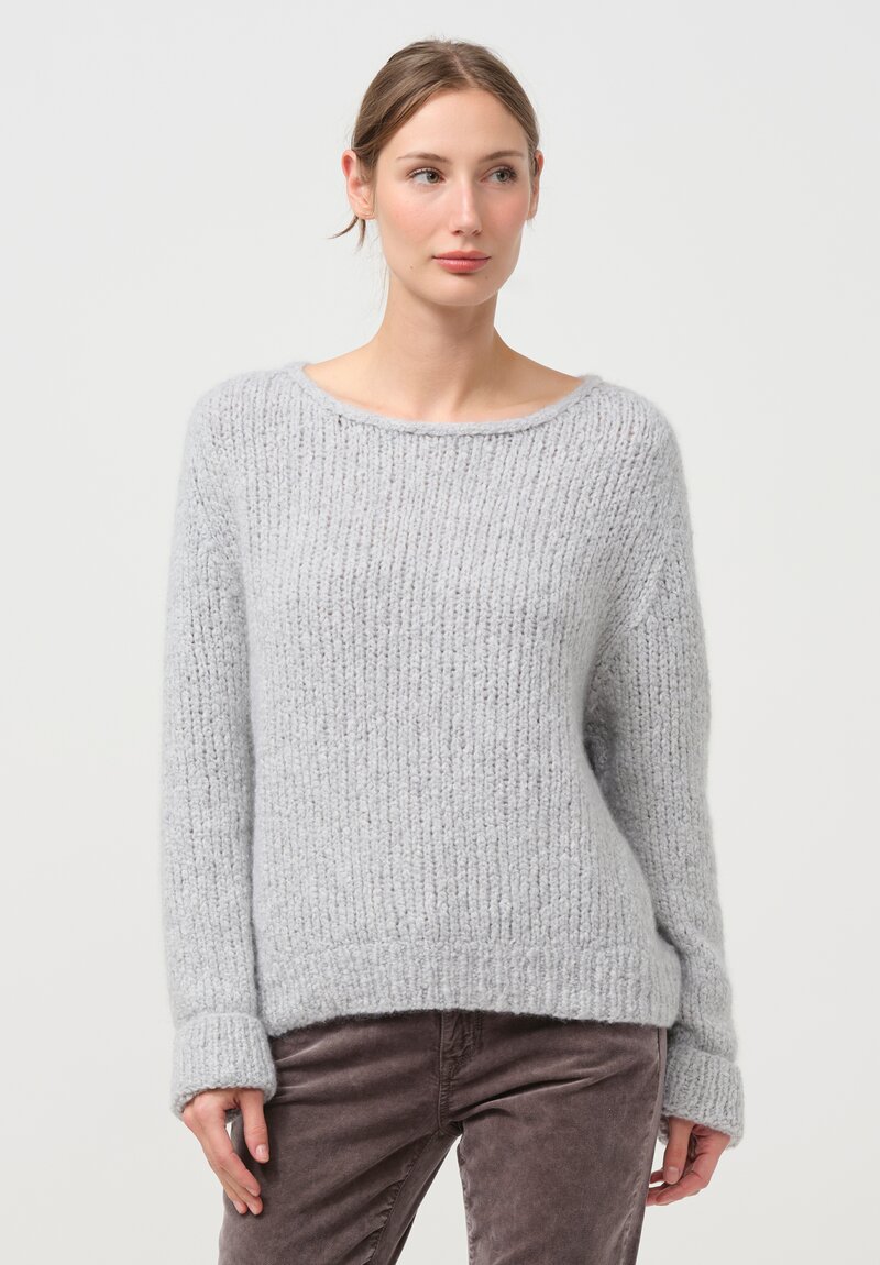 Wommelsdorff Hand-Knit Faye Cashmere & Silk Sweater in Dust	