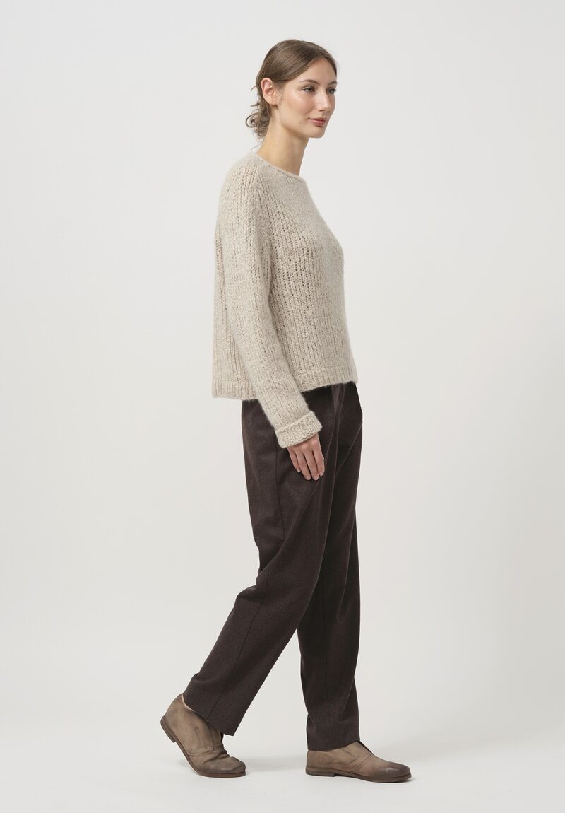 Wommelsdorff Hand Knit Faye Cashmere & Silk Sweater in Storm	