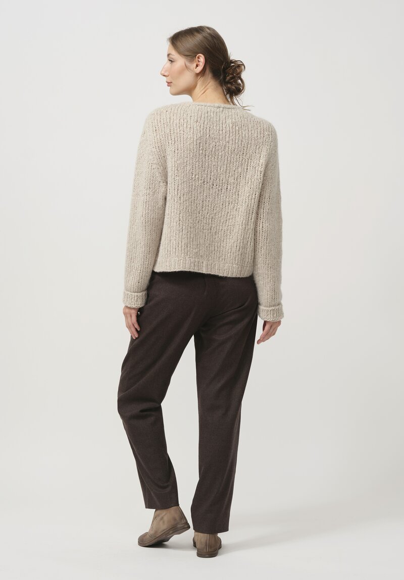 Wommelsdorff Hand Knit Faye Cashmere & Silk Sweater in Storm	