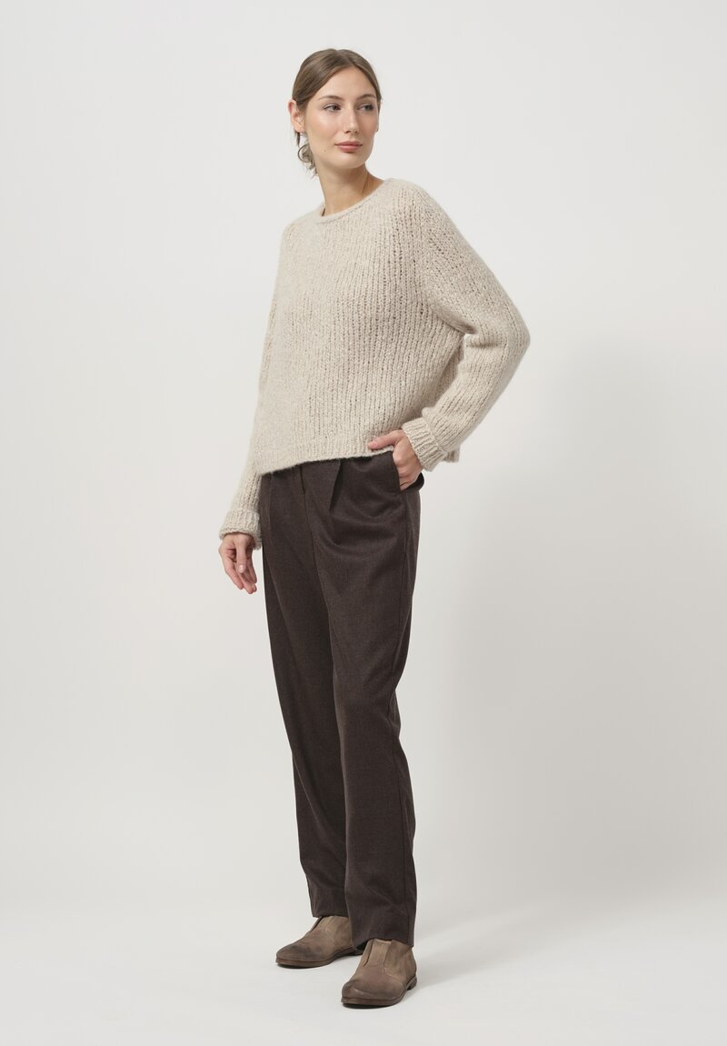 Wommelsdorff Hand Knit Faye Cashmere & Silk Sweater in Storm	