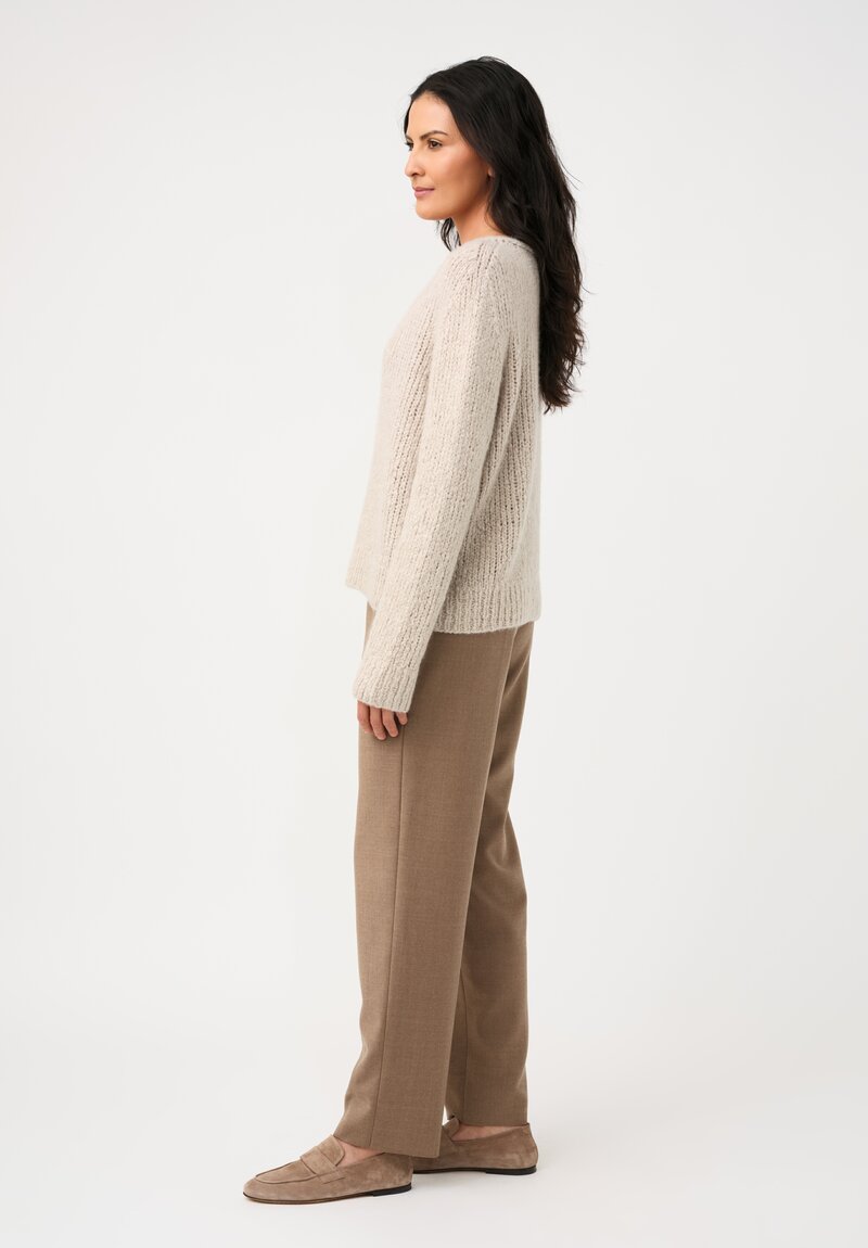 Wommelsdorff Hand-Knit Faye Cashmere & Silk Sweater in Storm