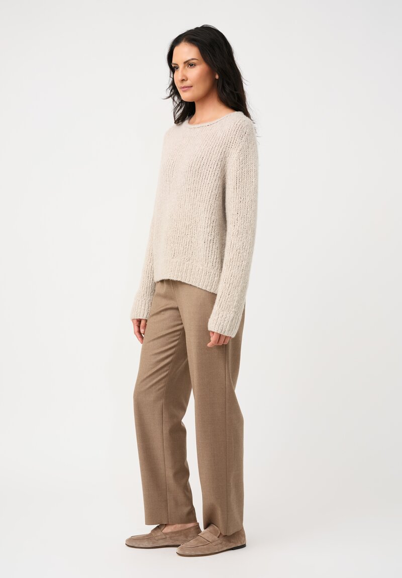 Wommelsdorff Hand-Knit Faye Cashmere & Silk Sweater in Storm