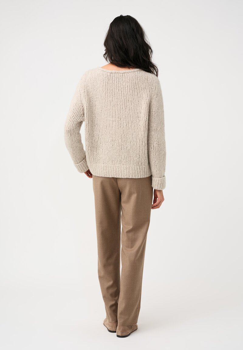 Wommelsdorff Hand-Knit Faye Cashmere & Silk Sweater in Storm