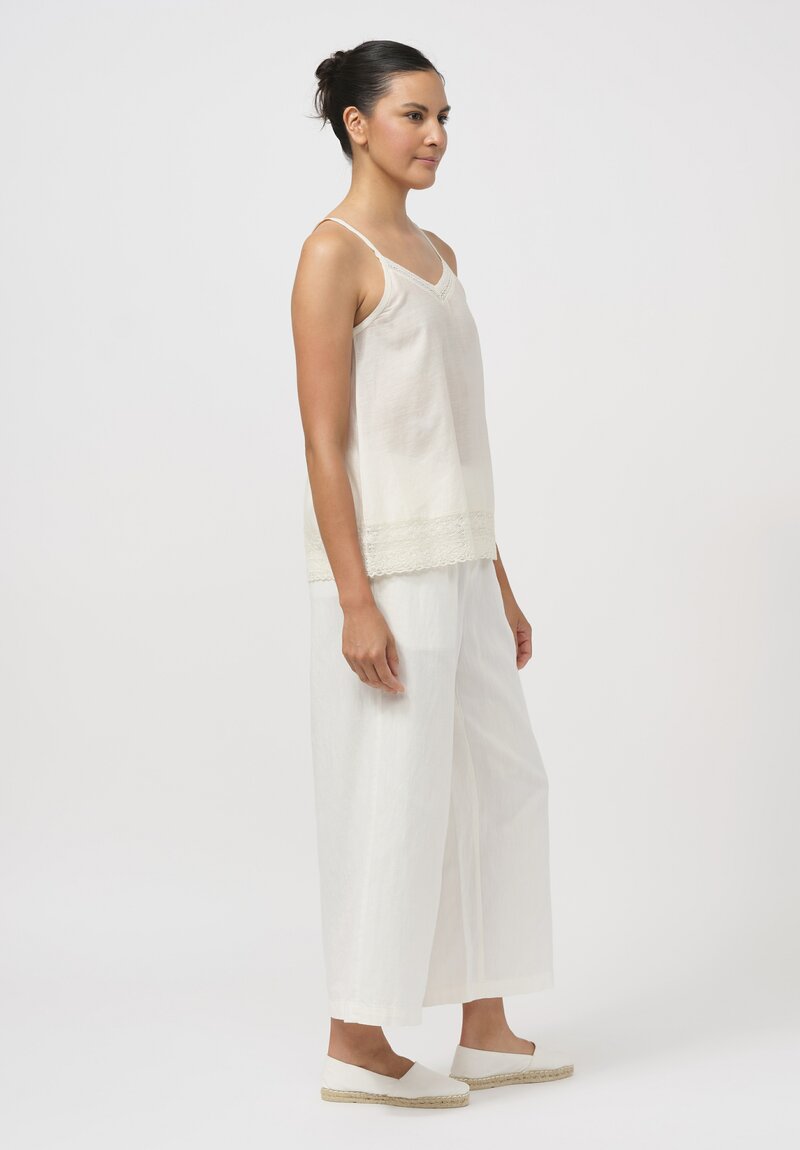 Maison de Soil Cotton Linen Wide Leg Pants in White	