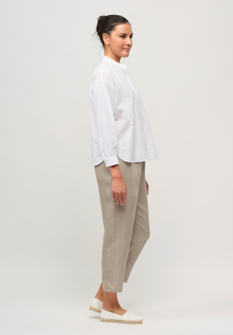 Maison de Soil Linen Tapered Pants in Taupe	