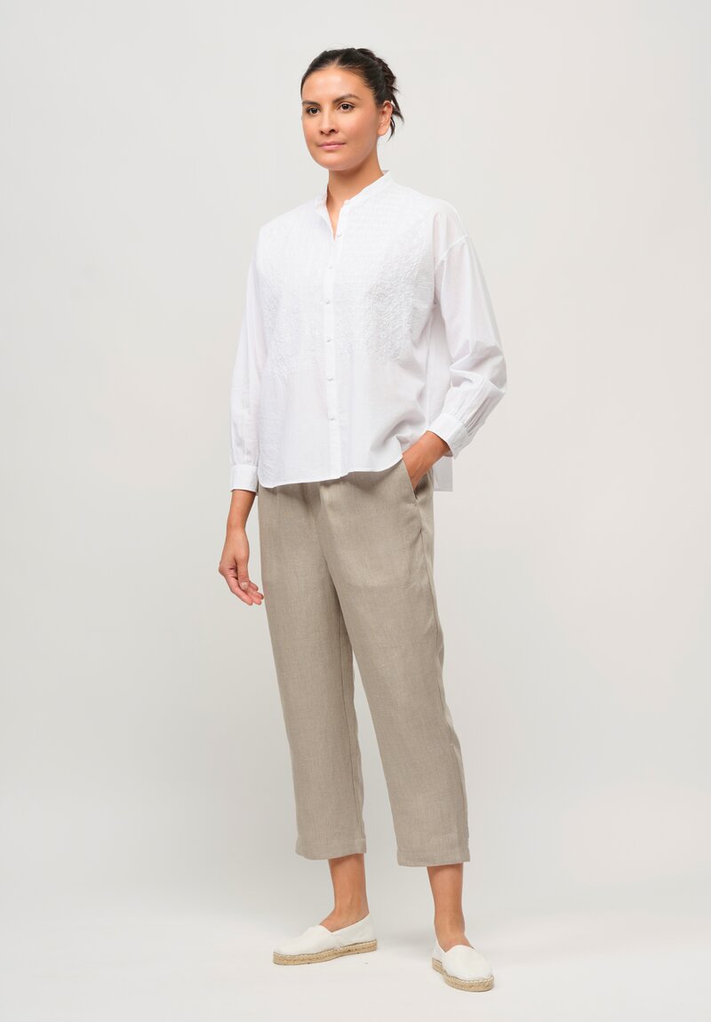 Maison de Soil Linen Tapered Pants in Taupe	