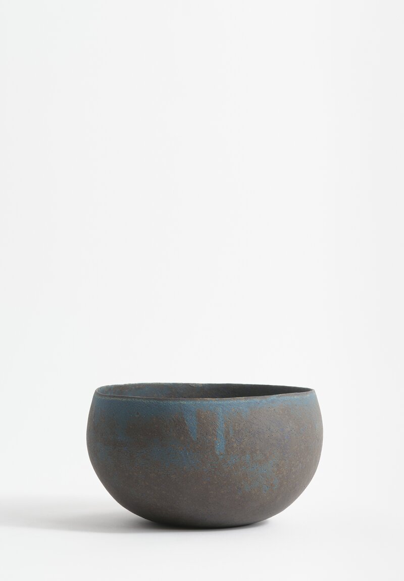 Linda Ouhbi Handbuilt Stoneware Vessel in Blue & Brown	