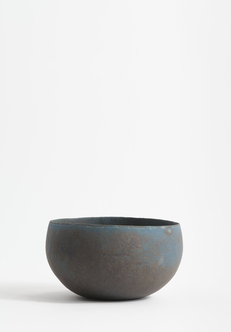 Linda Ouhbi Handbuilt Stoneware Vessel in Blue & Brown	