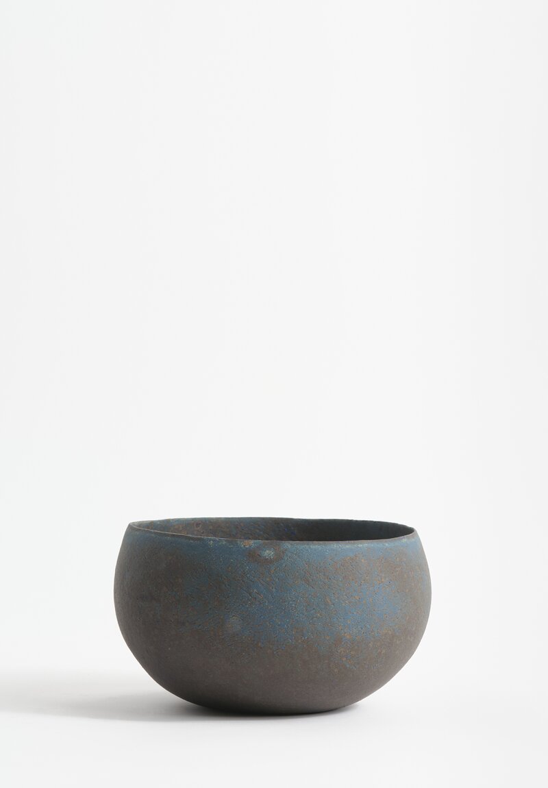 Linda Ouhbi Handbuilt Stoneware Vessel in Blue & Brown	