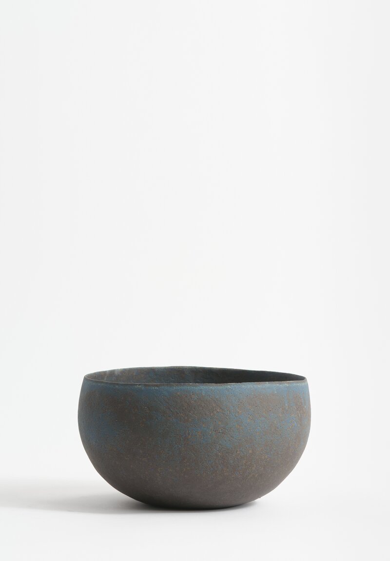 Linda Ouhbi Handbuilt Stoneware Vessel in Blue & Brown	