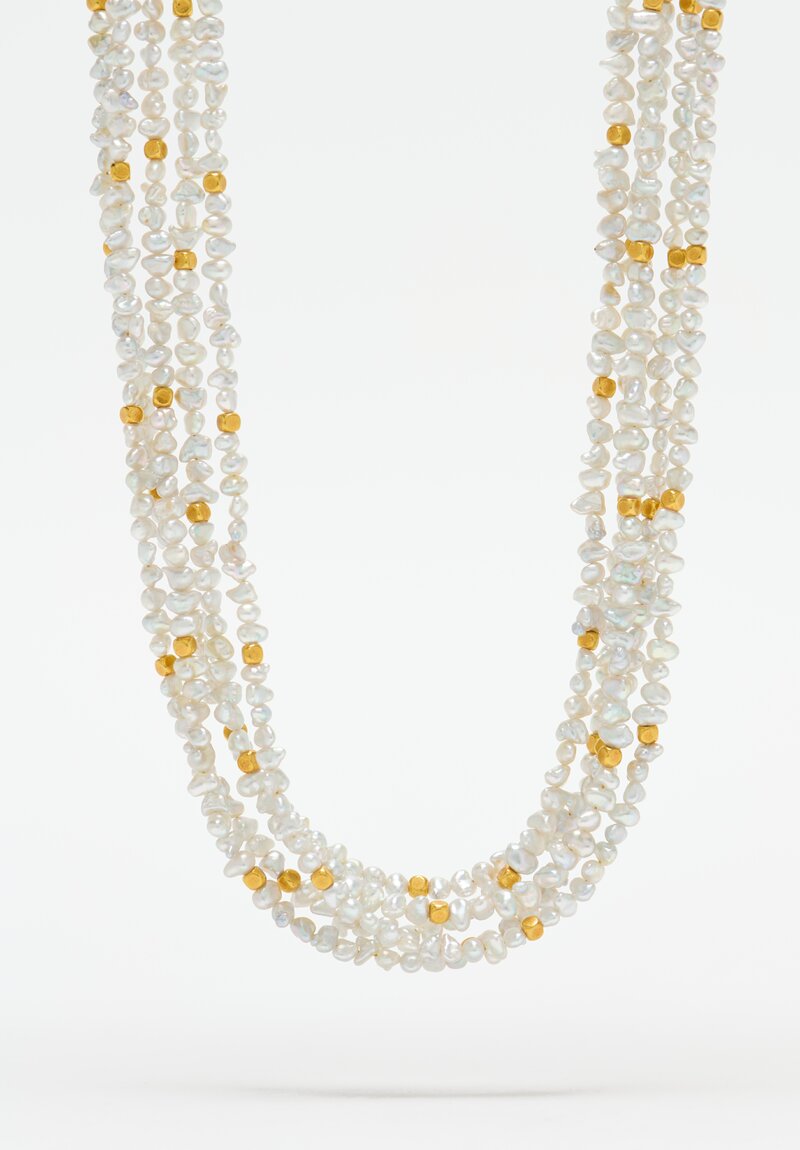 Greig Porter 18K, 5 Strand Keshi Pearl Necklace	