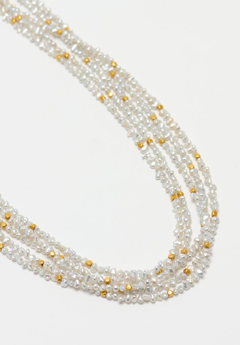 Greig Porter 18K, 5 Strand Keshi Pearl Necklace	