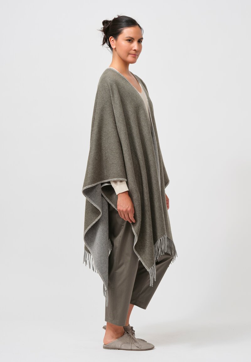 Alonpi Cashmere Mantello Mia Poncho in Forest Green	