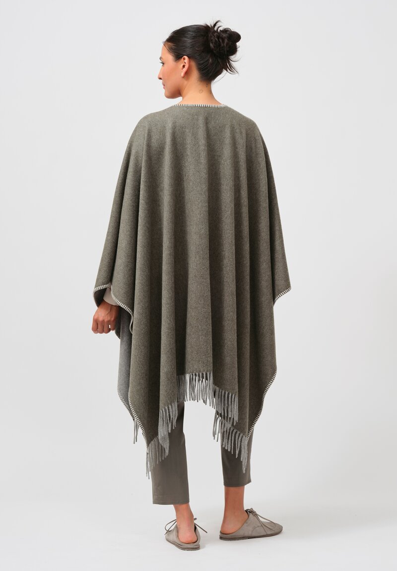 Alonpi Cashmere Mantello Mia Poncho in Forest Green	