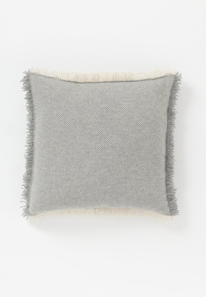 Alonpi Fringed Cashmere Fodera Pillow in Grey 