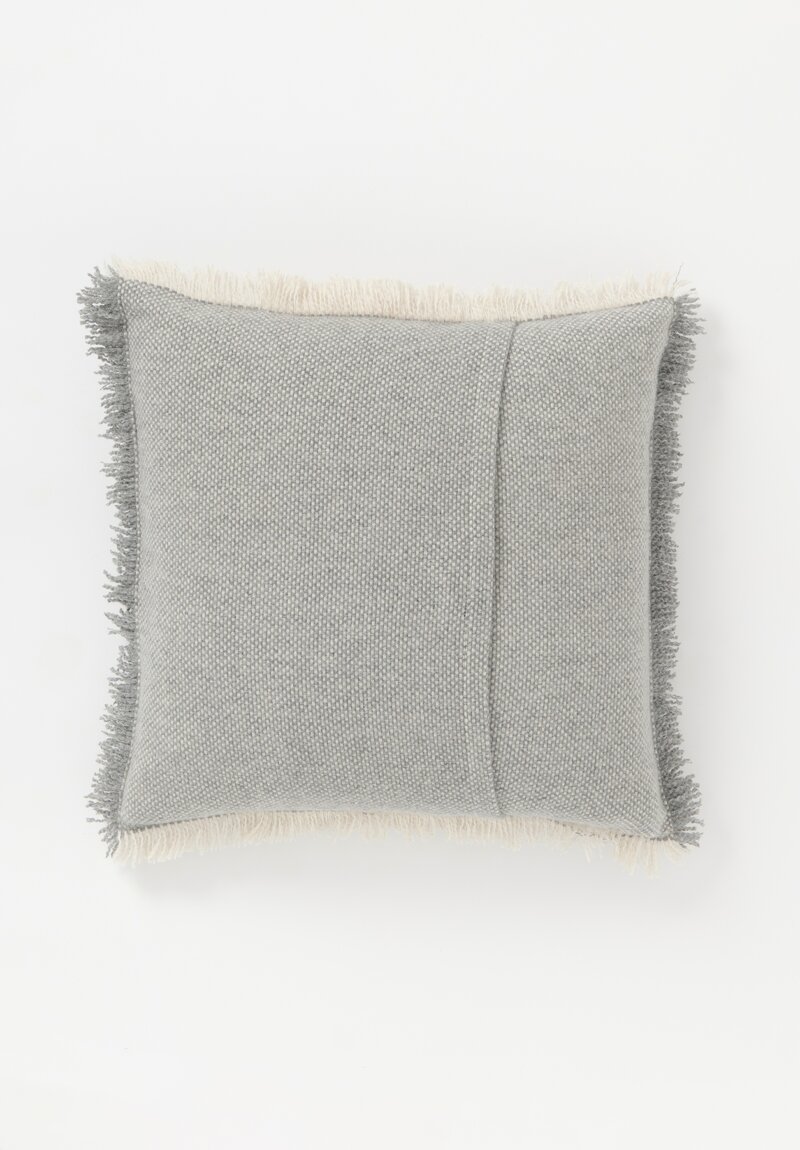 Alonpi Fringed Cashmere Fodera Pillow in Grey	