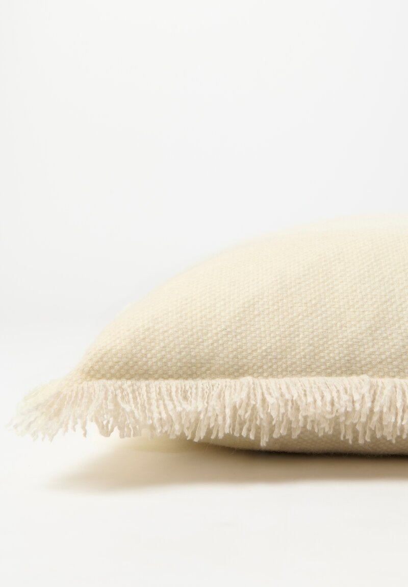 Alonpi Fringed Cashmere Fodera Pillow in Cream	