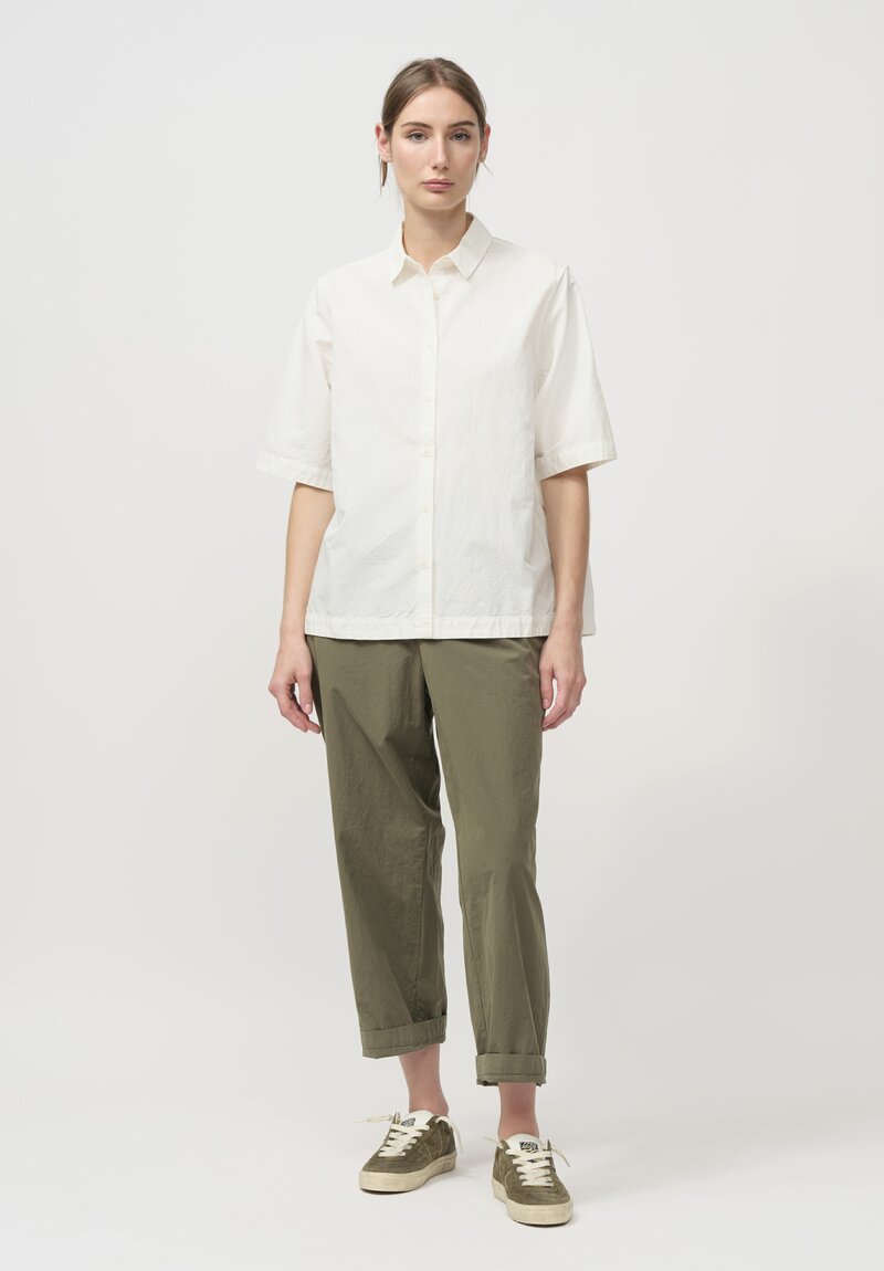 Casey Casey Light Paper Cotton Atoll Shirt in Off White	