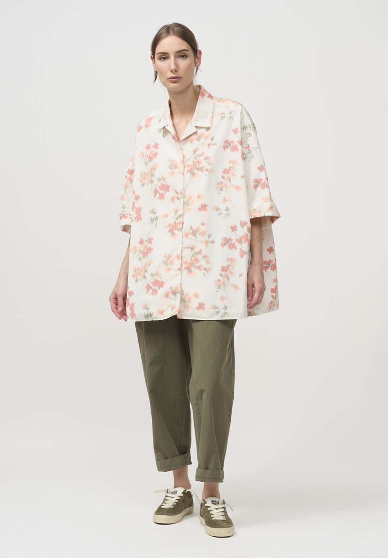 Casey Casey Cotton Ikat April Shirt in Pretty Floral	