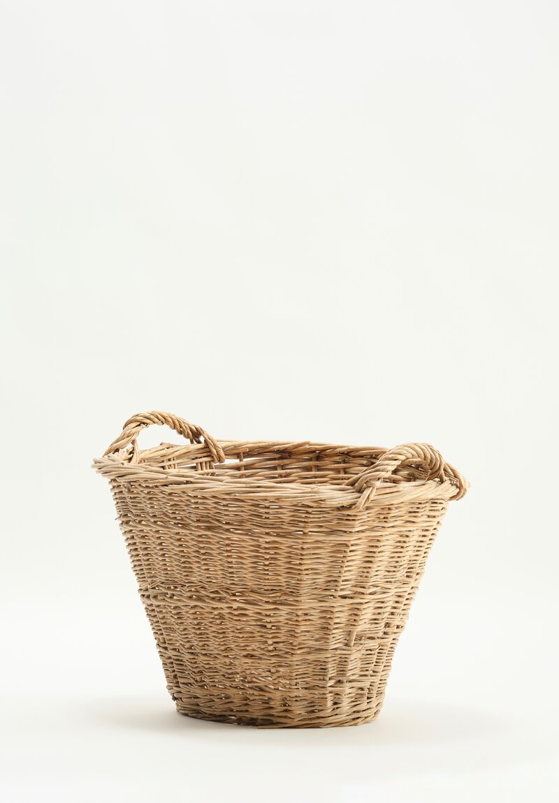 Antique French Handwoven Basket Natural I	