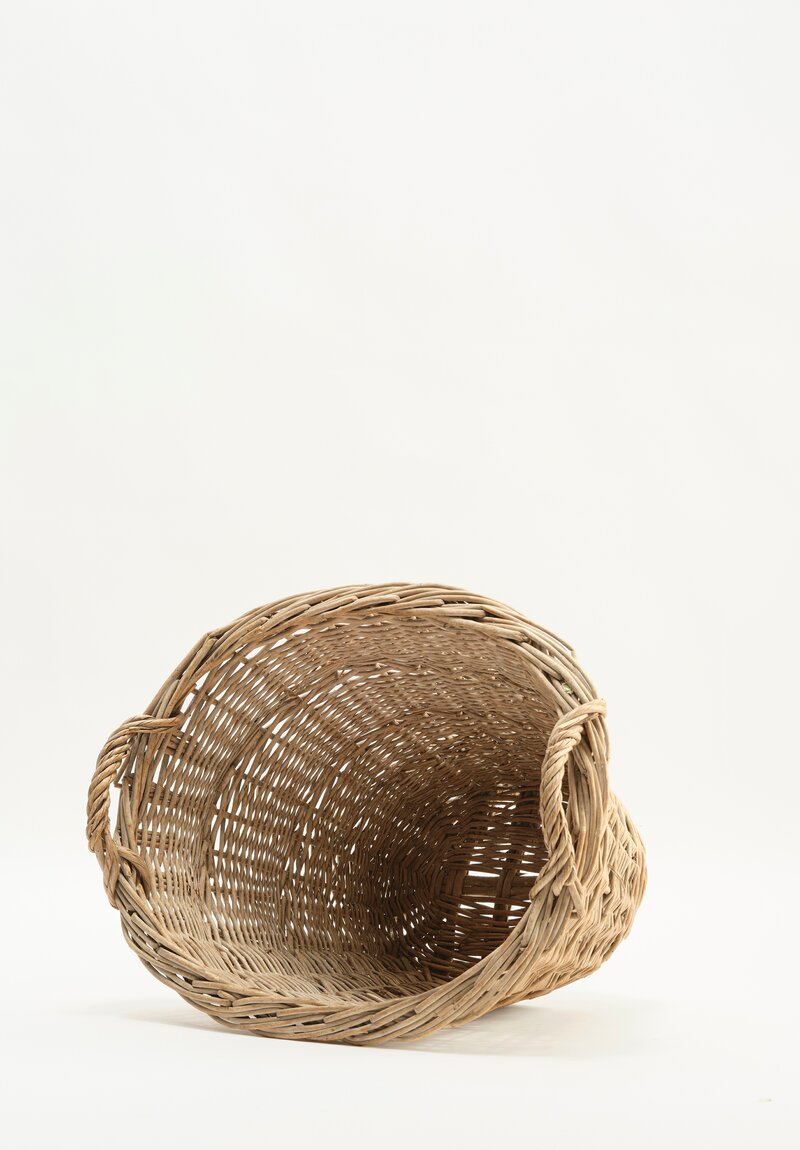 Antique French Handwoven Basket Natural I	