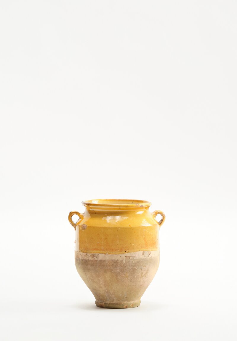 Antique French Confit Pot in Yellow	