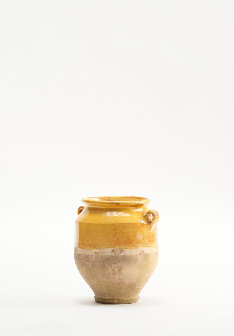 Antique French Confit Pot in Yellow	