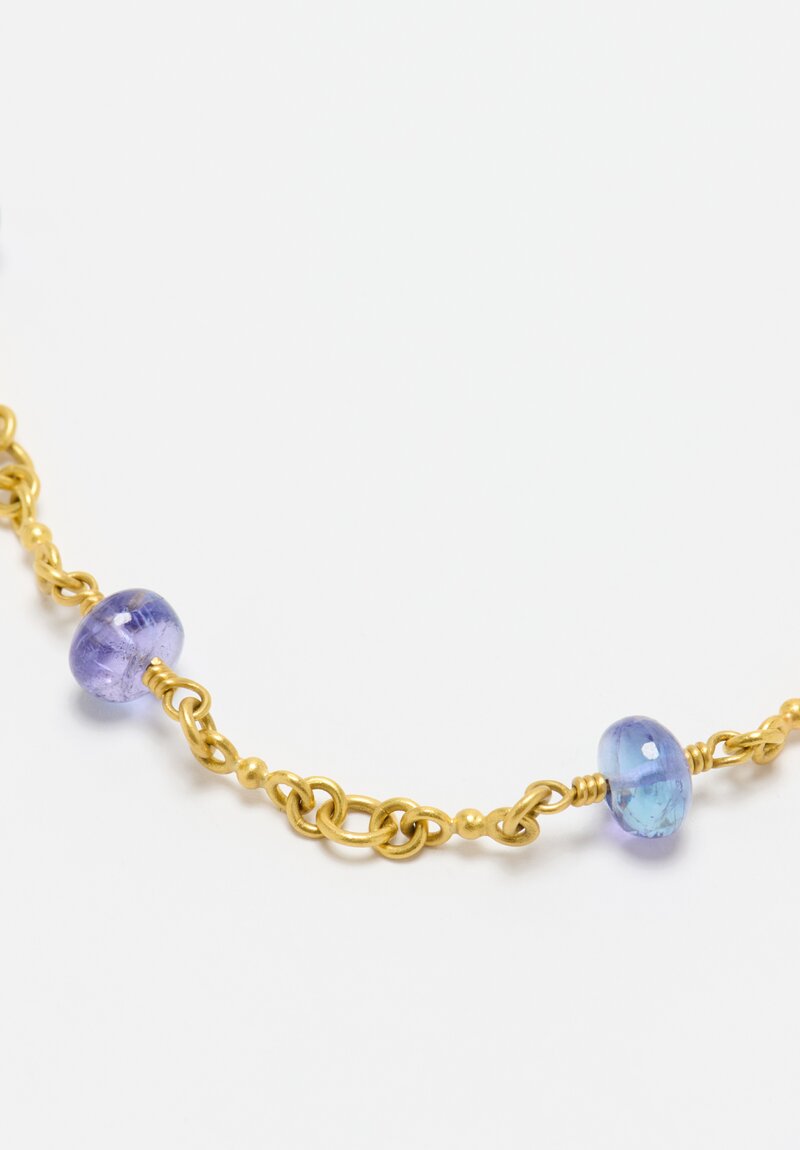 Denise Betesh 22K, Tanzanite Varied Link Chain Necklace	