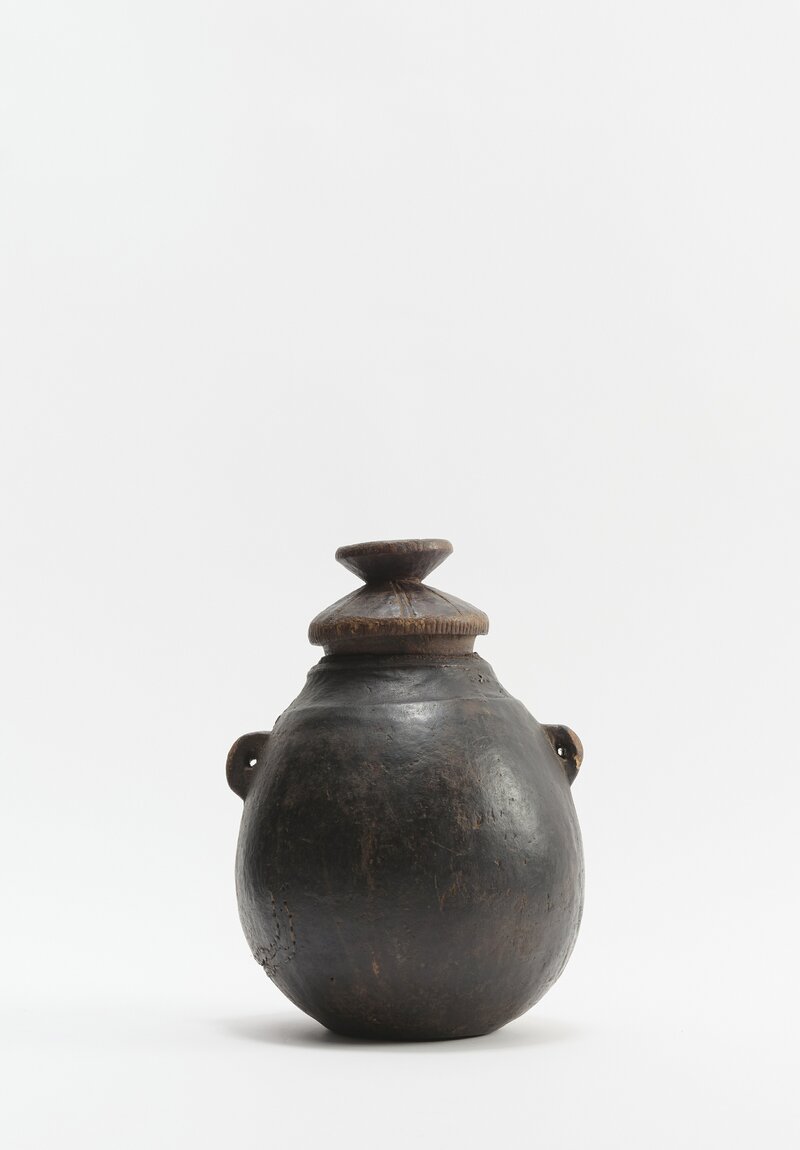 Vintage Carved Wood Lidded Container from the Borana People of Southern Ethiopia	