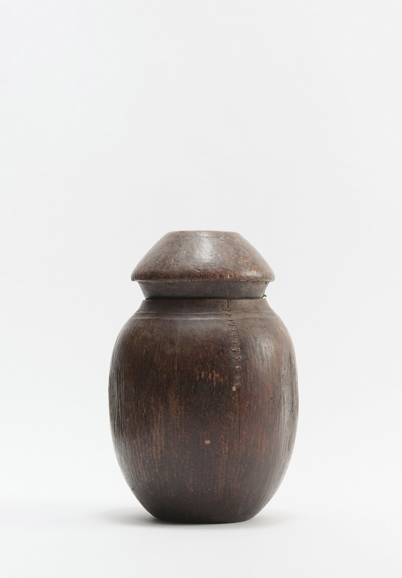 Vintage Carved Wood Lidded Container from the Borana People of Southern Ethiopia	