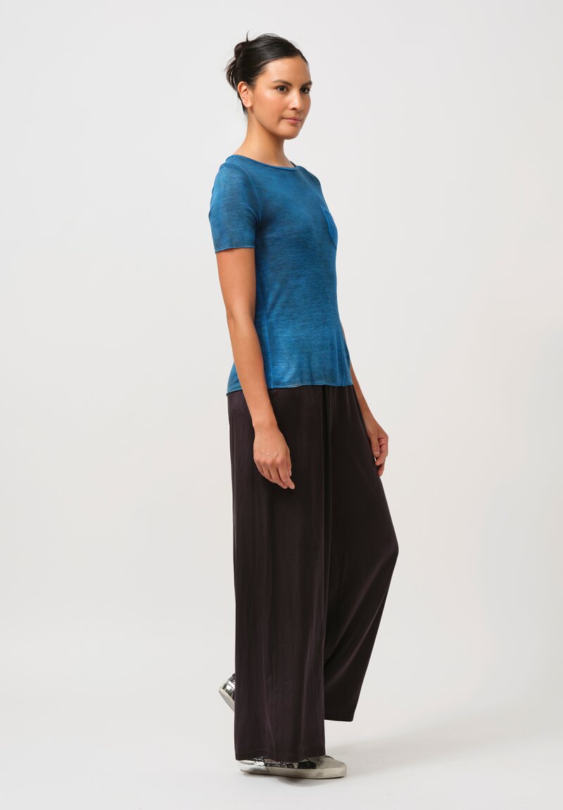 Avant Toi Cut Pocket Tee in Nero Nigella Blue	