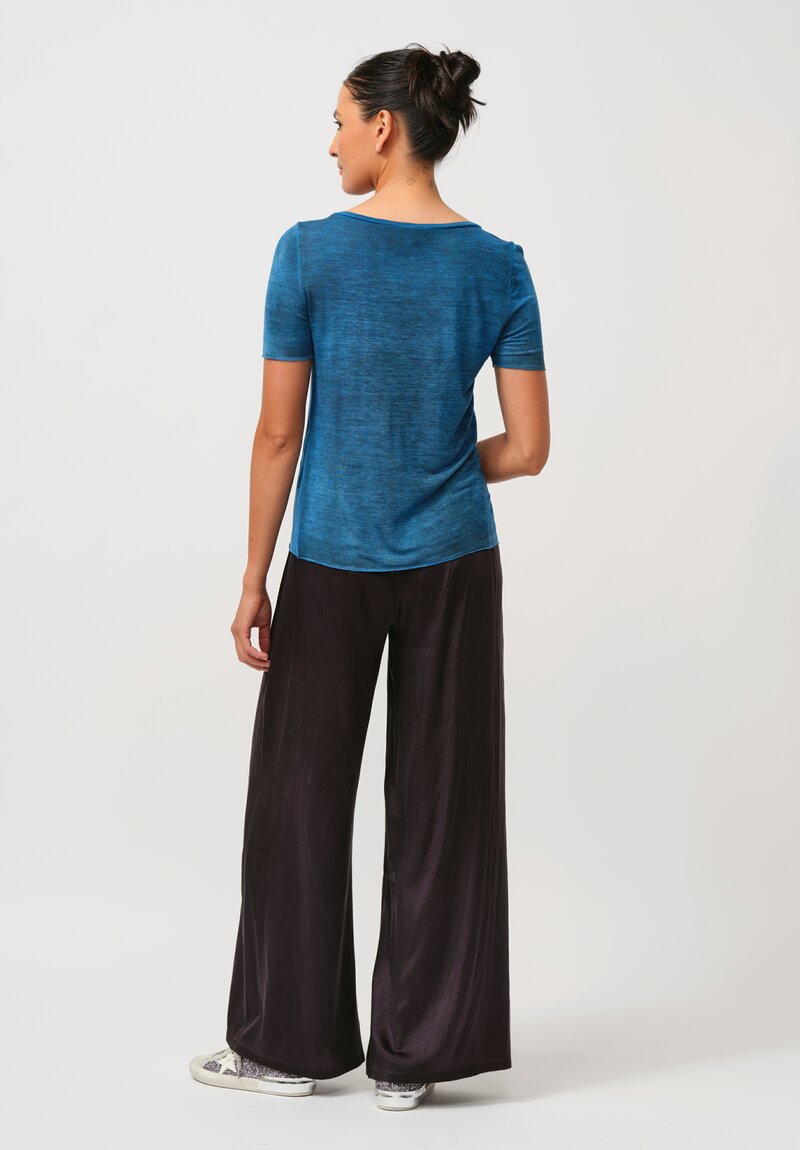 Avant Toi Cut Pocket Tee in Nero Nigella Blue	